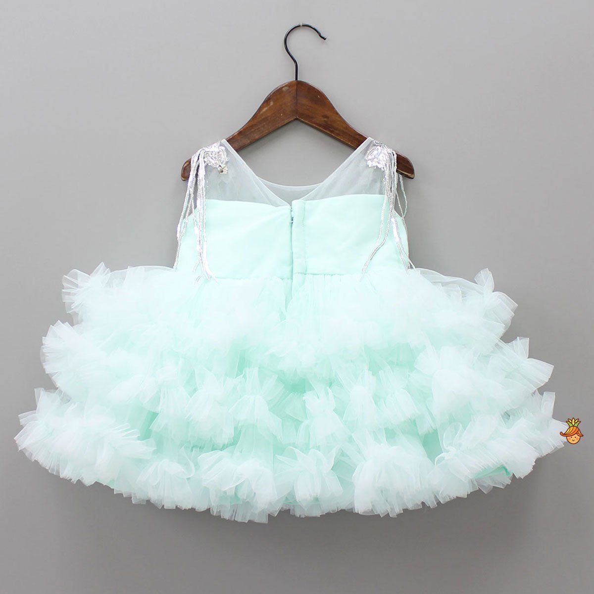 Ruffle And Sequin Dress With Hair Clip - Image 2