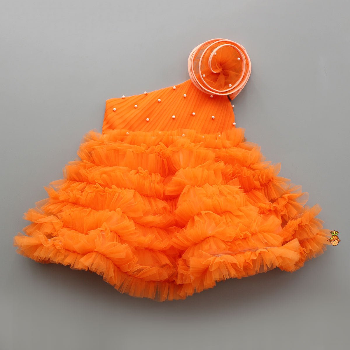 Swirl Frilled One Shoulder Elegant Dress