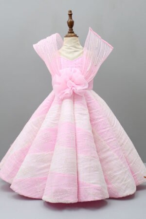 Glitters Enhanced Strappy Pink Gown