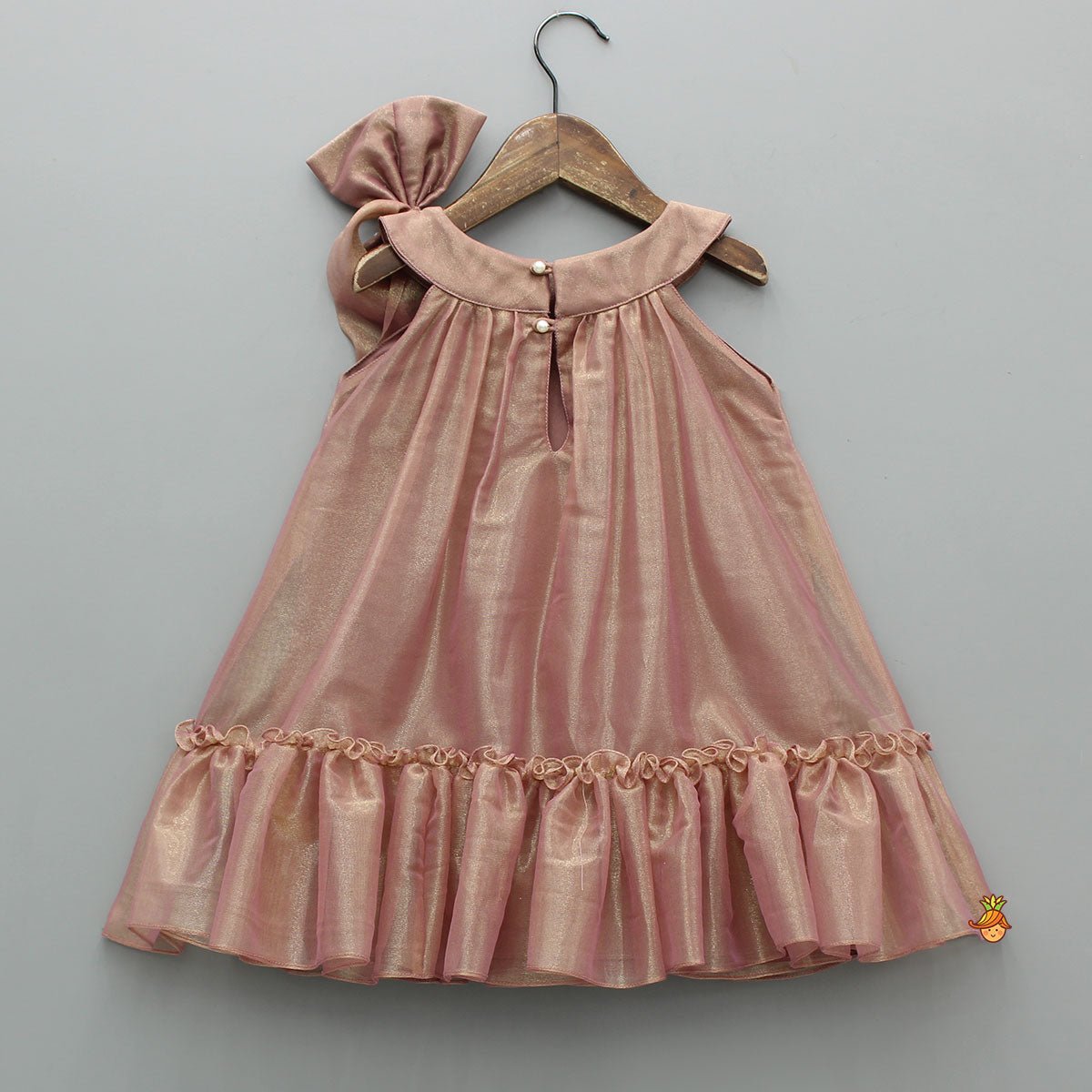 Stunning Shimmery Bow Adorned Halter Neck Dress - Image 2