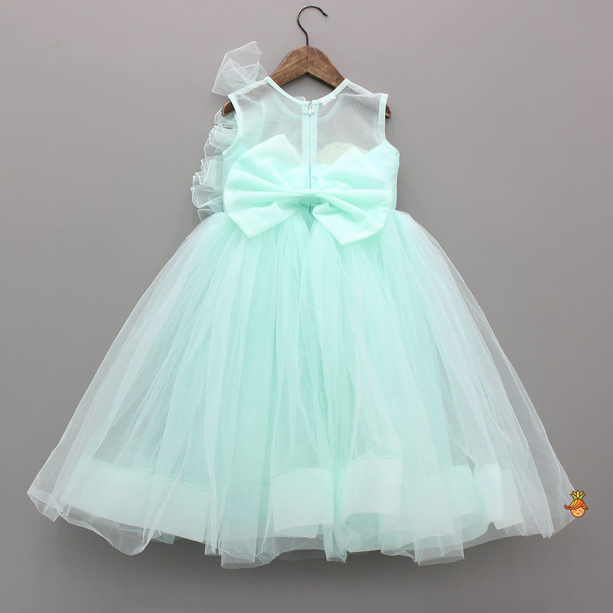 3D Flower Embellished Net Tulle Dress - Image 2